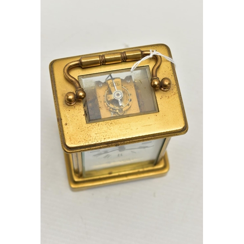 107 - A 'MAPPIN & WEBB' CARRIAGE CLOCK, hand wound movement, white dial, signed 'Mappin & Webb Ltd London,... 