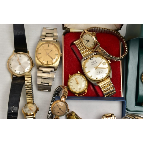 119 - A SELECTION OF WRISTWATCHES, all in used untested condition, such as a boxed 'Ingersoll' fitted with... 