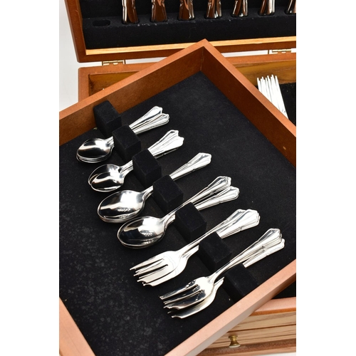 146 - A 'AMEFA' CANTEEN, a complete seventy eight piece stainless steel canteen set, containing eight tabl... 