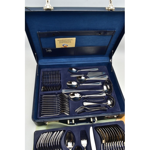 160 - A BRIEFCASE 'BREITENBACH SOLINGEN' CANTEEN, twelve person table setting of stainless steel cutlery, ... 