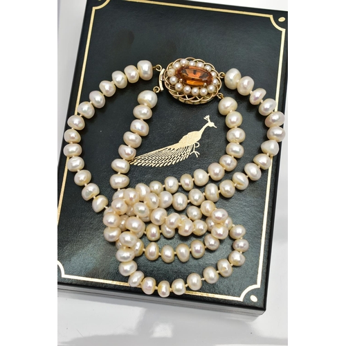 178 - A CULTURED BAROQUE PEARL CHOKER NECKLACE, designed with two rows of baroque cultured pearls, measuri... 