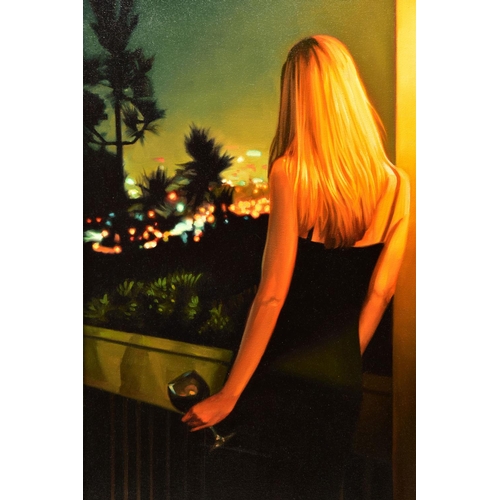 302 - CARRIE GRABER (AMERICAN 1975) 'NIGHT LIGHTS' a three quarter length portrait of a female figure from... 