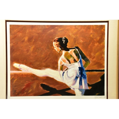 312 - ALDO LUONGO (ARGENTINA 1940) 'AT THE BARRE', a signed limited edition print depicting a ballerina pr... 