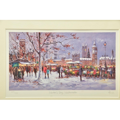 319 - HENDERSON CISZ (BRAZIL 1960) 'WINTER'S DAY WESTMINSTER', A limited edition print depicting a market ... 