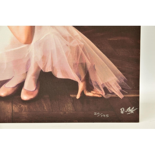 321 - DARREN BAKER (BRITISH 1976) 'BALLET SHOES I', a signed limited edition print depicting a young girl ... 