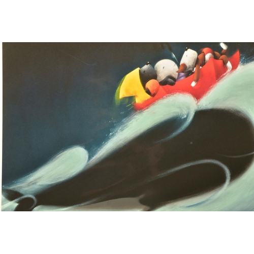 323 - DOUG HYDE (BRITISH 1972) 'A WHALE OF A TIME', a signed limited edition print depicting dogs riding o... 