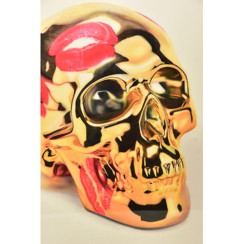 329 - RORY HANCOCK (WALES 1987) 'LOVE ME FOREVER', a signed limited edition box canvas print of a skull, 6... 