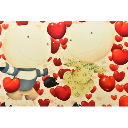 335 - MACKENZIE THORPE (BRITISH 1956) 'DANCING IN LOVE' a limited edition print of figures surrounded by l... 