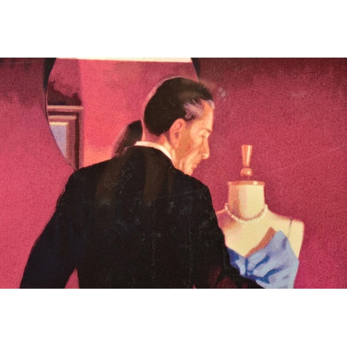 336 - JACK VETTRIANO (SCOTTISH 1951) 'ALTAR OF MEMORY', a signed limited edition print depicting a male fi... 