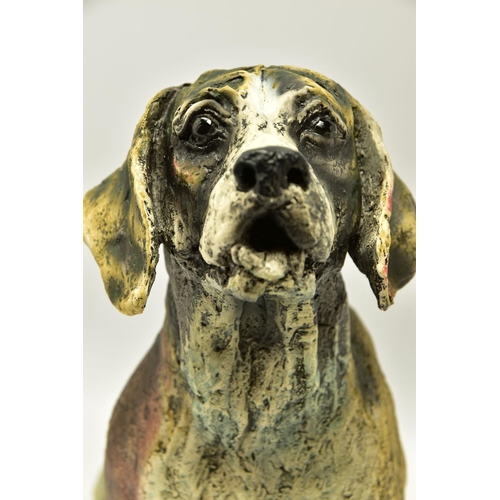 340 - APRIL SHEPHERD (BRITISH CONTEMPORARY) 'PAYING ATTENTION', a limited edition sculpture of a dog, impr... 