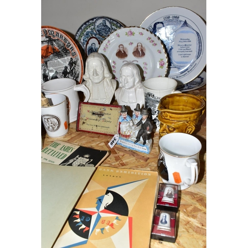 346 - A GROUP OF WESLEYAN METHODIST CHURCH COMMEMORATIVE CERAMICS, A 1951 FESTIVAL OF BRITAIN GUIDE AND SU... 