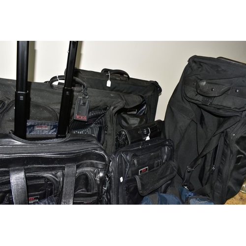 358 - A LARGE QUANTITY OF 'TUMI' LUGGAGE, comprising a set of three Tumi suitcases on wheels, height 54cm ... 