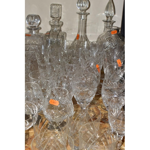 359 - A QUANTITY OF CUT CRYSTAL AND GLASSWARE, comprising five Stuart Crystal dessert dishes, a 'Rose' etc... 