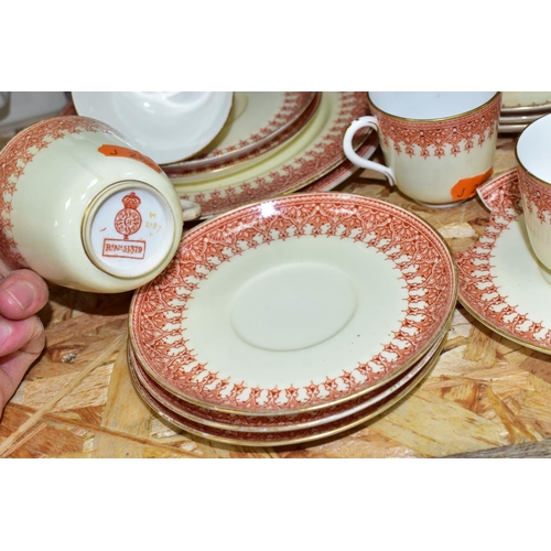 360 - ROYAL WORCESTER PATTERN W2187 TEA WARES, comprising two sandwich plates (one cracked), ten tea plate... 