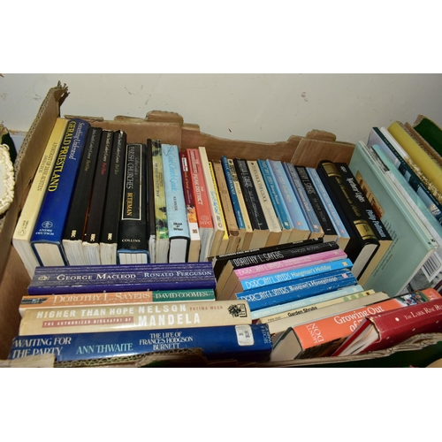 365 - SEVEN BOXES OF BOOKS, containing approximately 275 titles in hardback and paperback formats, subject... 