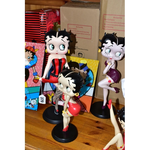 370 - SIX KFS BETTY BOOP FIGURINES, comprising 'Can Can', height 33cm with box, 'Marylin- White Dress', he... 