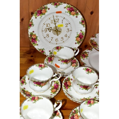 372 - A ROYAL ALBERT 'OLD COUNTRY ROSES' PATTERN PART TEA SET,  comprising a three tier cake stand (bottom... 