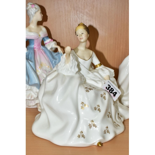 384 - FOUR ROYAL DOULTON PEGGY DAVIES FIGURINES, comprising My Love HN2339, Megan HN3306, Kate HN2789, and... 