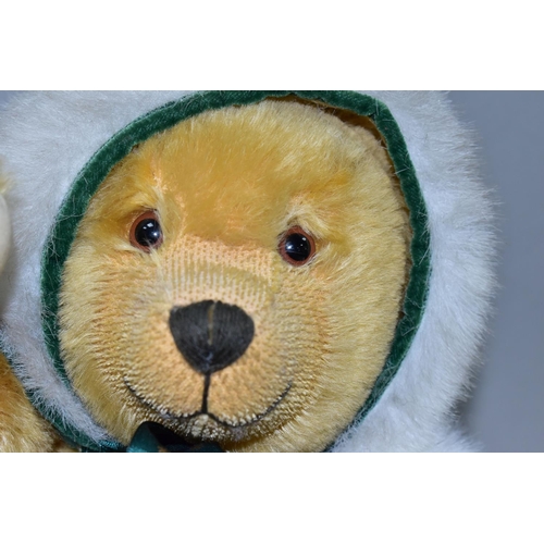 390 - TWO TEDDY BEARS, comprising a Hermann limited edition Winter Wonderland bear, of golden mohair with ... 