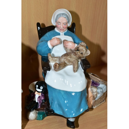 396 - TWO ROYAL DOULTON FIGURINES, comprising Nanny HN2221, and Taking Things Easy HN2677, height of talle... 