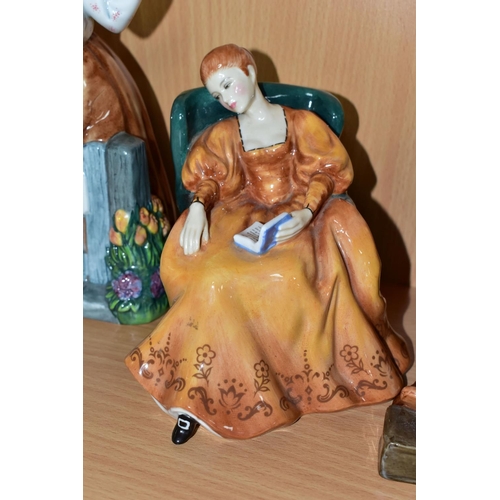 397 - THREE ROYAL DOULTON FIGURINES, comprising The Bachelor HN2319 (4mm hairline to underside of base, po... 