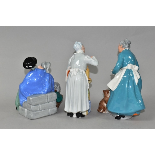 400 - THREE ROYAL DOULTON FIGURINES, comprising Tuppence A Bag HN2320 (base UV postcode marked), A Penny's... 