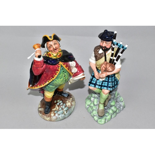 406 - TWO ROYAL DOULTON FIGURINES, comprising Town Crier HN2119 and The Piper HN2907, height of tallest 21... 