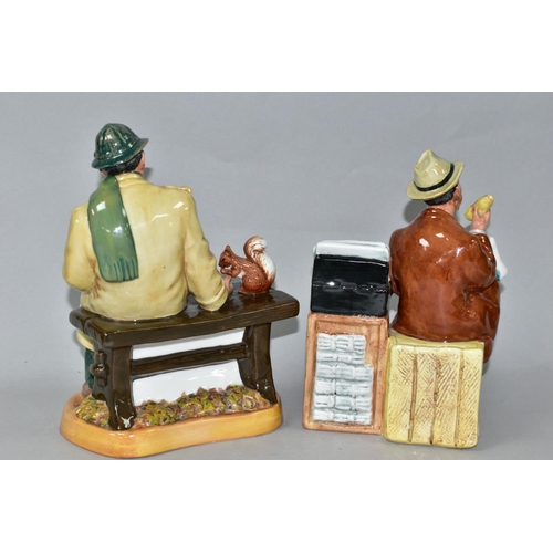 408 - TWO ROYAL DOULTON FIGURINES, comprising Stop Press HN2683 and Lunchtime HN2485, height of tallest fi... 