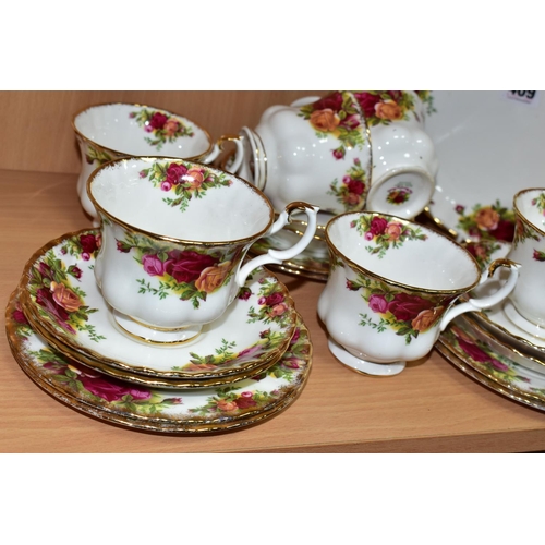 409 - A TWENTY ONE PIECE ROYAL ALBERT OLD COUNTRY ROSES PART TEA SET, comprising a cream jug, a sugar bowl... 