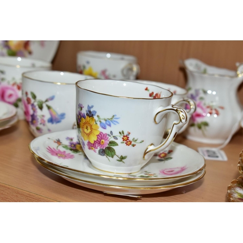 410 - A FOURTEEN PIECE ROYAL CROWN DERBY 'DERBY POSIES' PART TEA SET, comprising a cake plate, a cream jug... 