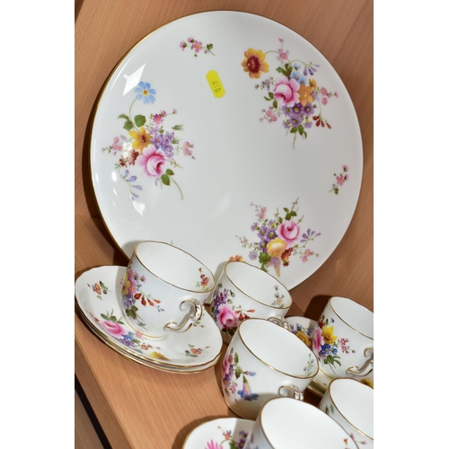 410 - A FOURTEEN PIECE ROYAL CROWN DERBY 'DERBY POSIES' PART TEA SET, comprising a cake plate, a cream jug... 