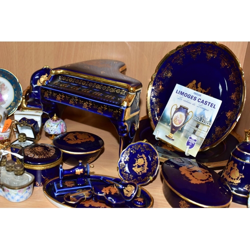 420 - A COLLECTION OF LIMOGES PORCELAIN ITEMS, to include a Dubarry Limoges porcelain basket containing th... 