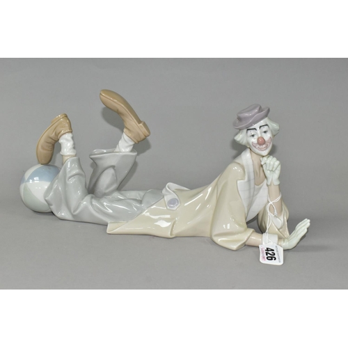 426 - A LLADRO CLOWN, no 4618, designed by Salvador Furio in 1970, the figure lying on his front with head... 