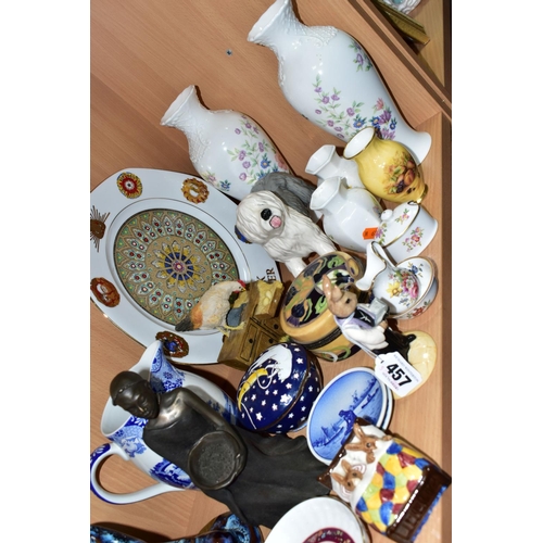 457 - A GROUP OF CERAMICS AND SUNDRY ITEMS, to include Royal Doulton Bunnykins 'Vicar Bunnykins' DB254, an... 