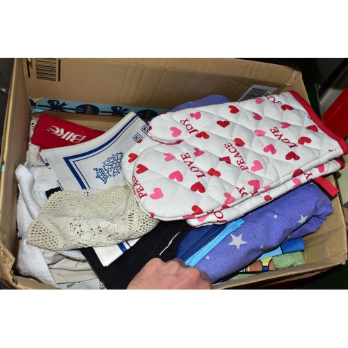 470 - FIVE BOXES OF ASSORTED HATS, SHOES AND HANDBAGS, to include three pairs of long black leather boots,... 