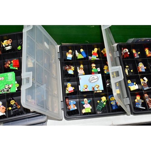 477 - FIVE COMPARTMENTAL BOXED SETS OF LEGO MINIFIGURES, comprising 'The Simpsons', 'Lego The Movie', thre... 