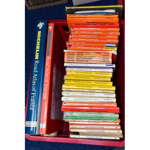 480 - THREE BOXES OF RAILWAY BOOKS AND ORDNANCE SURVEY BOOKS, to include over one hundred Ordnance Survey ... 