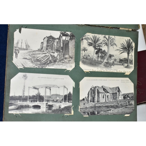 504 - POSTCARDS, three albums containing approximately 312 postcards, album one features early 20th centur... 