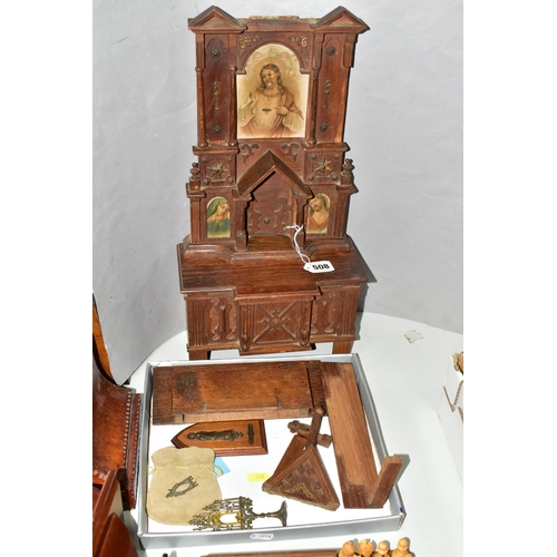 508 - A 20TH CENTURY LOURDES SOUVENIR HOME ALTAR, height approximately 50cm (2) (Condition report: parts a... 