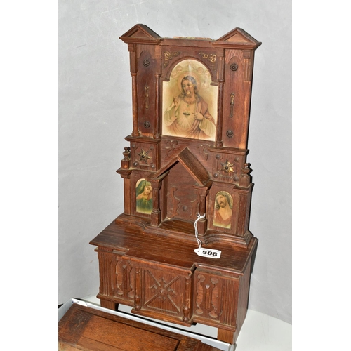 508 - A 20TH CENTURY LOURDES SOUVENIR HOME ALTAR, height approximately 50cm (2) (Condition report: parts a... 