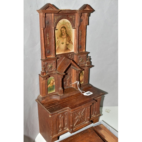 508 - A 20TH CENTURY LOURDES SOUVENIR HOME ALTAR, height approximately 50cm (2) (Condition report: parts a... 