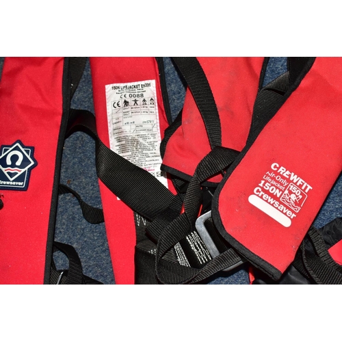 543 - ONE BOX OF TECHNICAL ITEMS AND SUNDRIES, to include three adult Crewsaver 150N Lifejackets EN396, a ... 