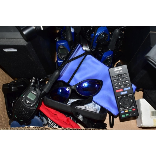 543 - ONE BOX OF TECHNICAL ITEMS AND SUNDRIES, to include three adult Crewsaver 150N Lifejackets EN396, a ... 