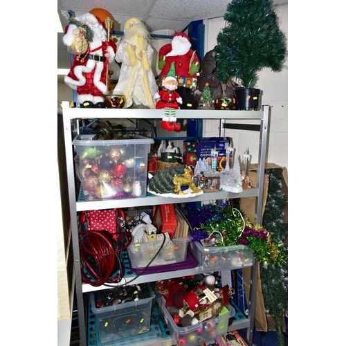 570 - A QUANTITY OF CHRISTMAS DECORATIONS AND ORNAMENTS ETC, to include Christmas trees, Christmas tree st... 