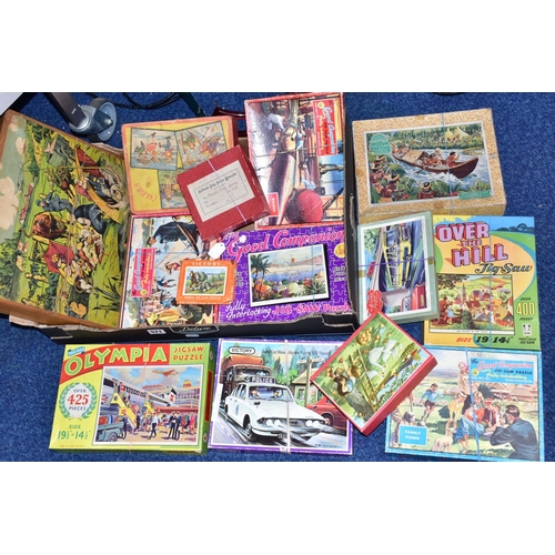 571 - A QUANTITY OF ASSORTED BOXED VINTAGE JIGSAW PUZZLES, majority appear c.1950s/1960s including several... 