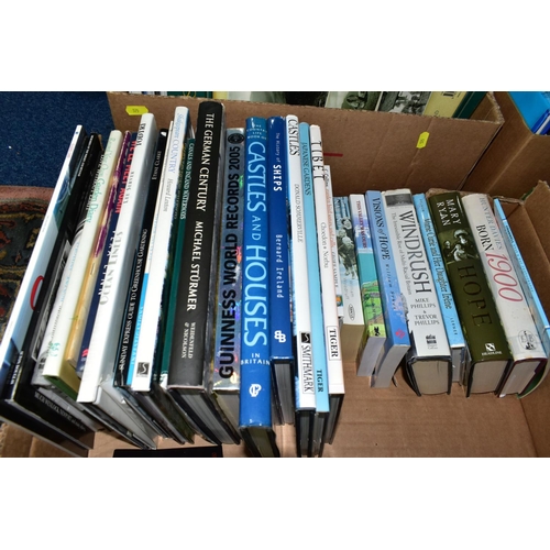 575 - BOOKS, six boxes containing approximately 175 titles in hardback and paperback formats, subjects inc... 