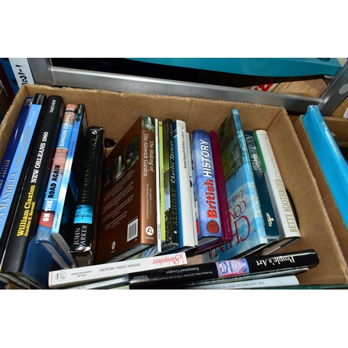 575 - BOOKS, six boxes containing approximately 175 titles in hardback and paperback formats, subjects inc... 