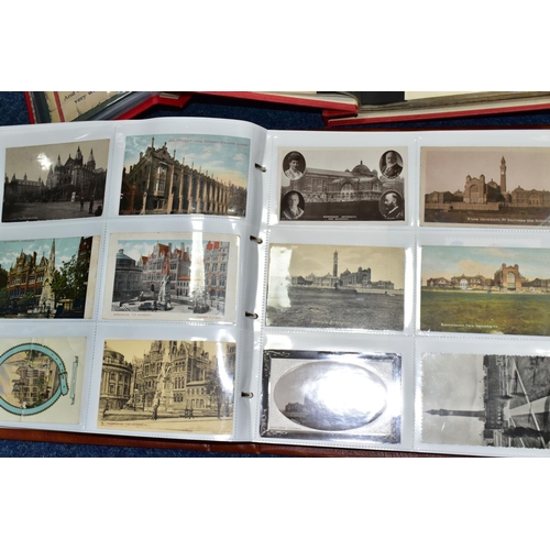 522 - POSTCARDS, one box containing approximately 500 postcards in seven albums, featuring sentimental, po... 