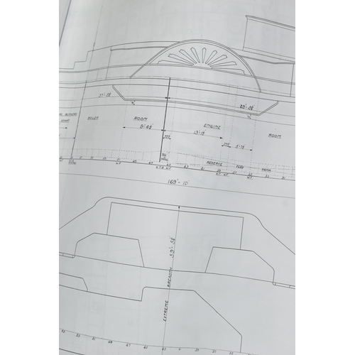 528 - WARSHIP/COMMERCIAL SHIP PLANS thirteen assorted facsimile scale drawings of various HMS Royal Navy S... 