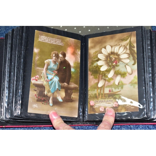 501 - POSTCARDS, four albums containing approximately 625 Sentimental Postcards dating from The Victorian ... 